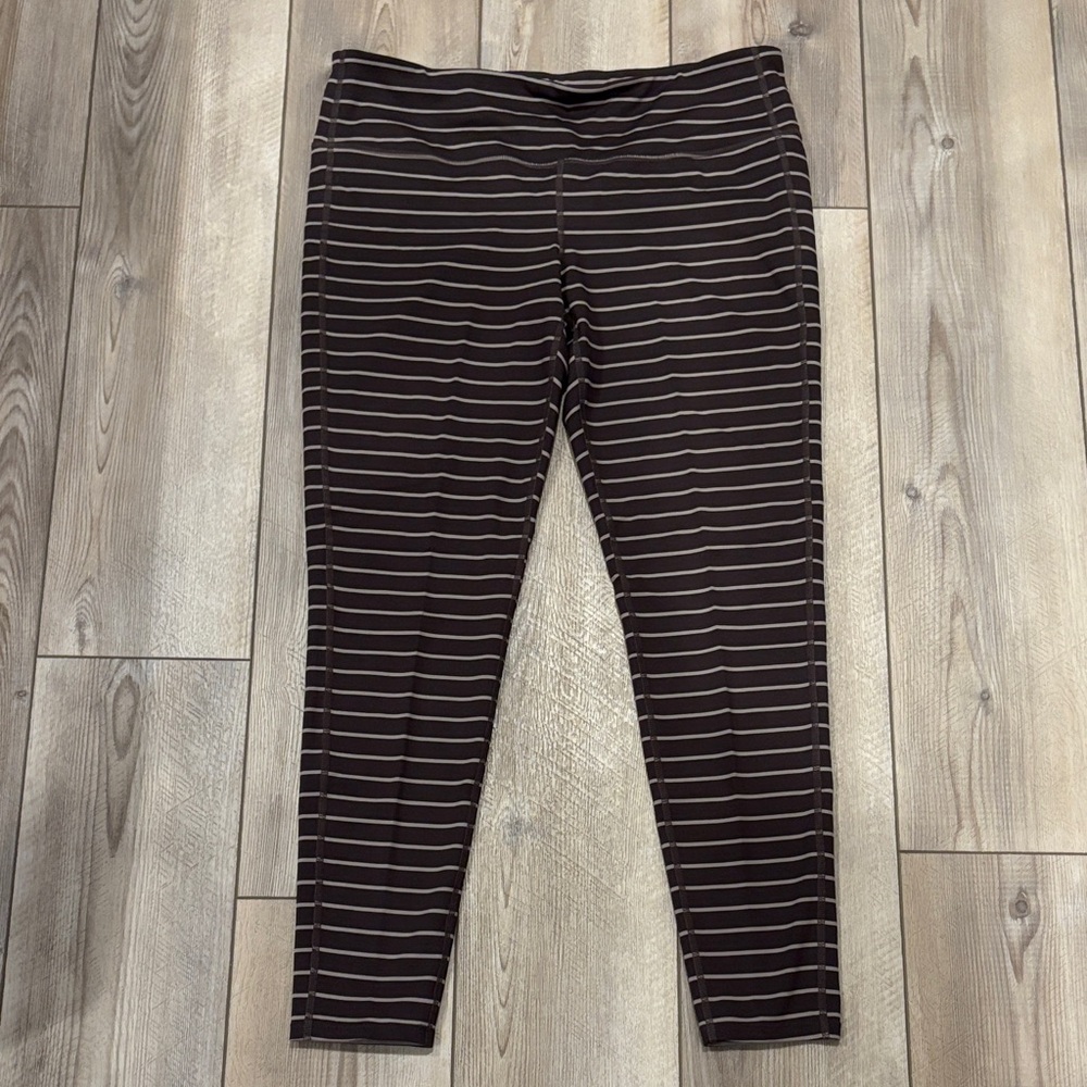 Athleta Brown Striped Leggings